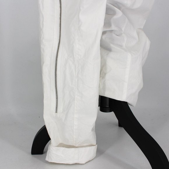 Proenza Schouler White Utility Jumpsuit Belt Cargo Pockets Long Sleeves Medium - Picture 6 of 8